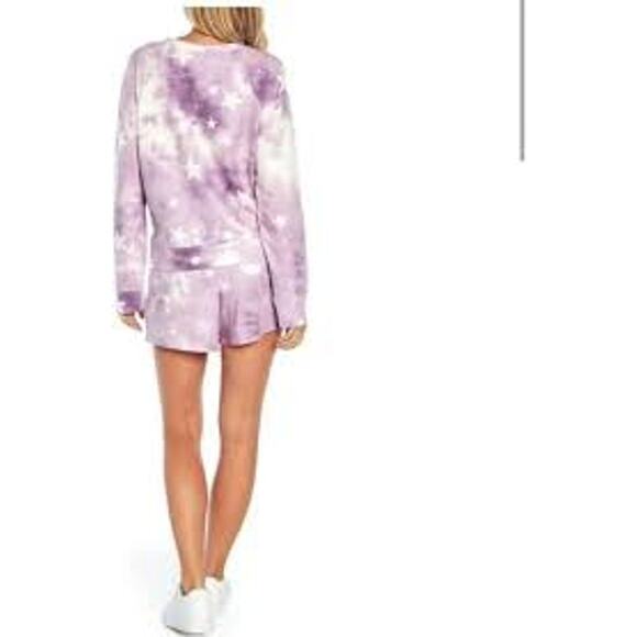 WILDFOX Tie Dye Star Sweatshirt PURPLE CELESTIAL - Picture 3 of 6